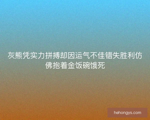 灰熊凭实力拼搏却因运气不佳错失胜利仿佛抱着金饭碗饿死